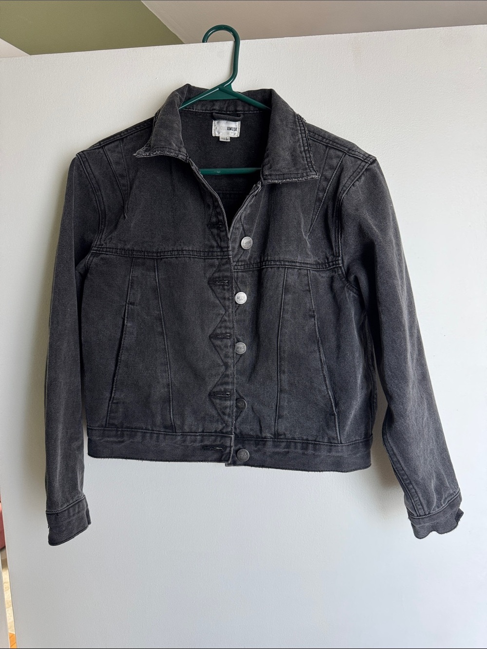Amuse Society Black Washed Denim Jacket